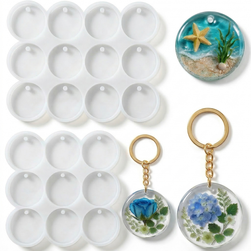 Serving Tray Mold - 2 cetakan gantungan kunci resin, cetakan
