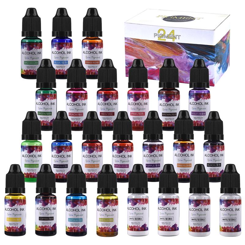 Resin Dye Alcohol - 24 Warna/Set 10Ml Tinta Seni Pigmen
