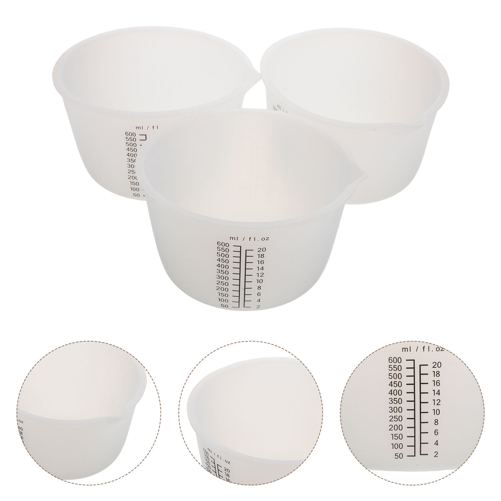 Mixing Cup Silicone - 3 Buah Gelas Pencampur Resin Silikon