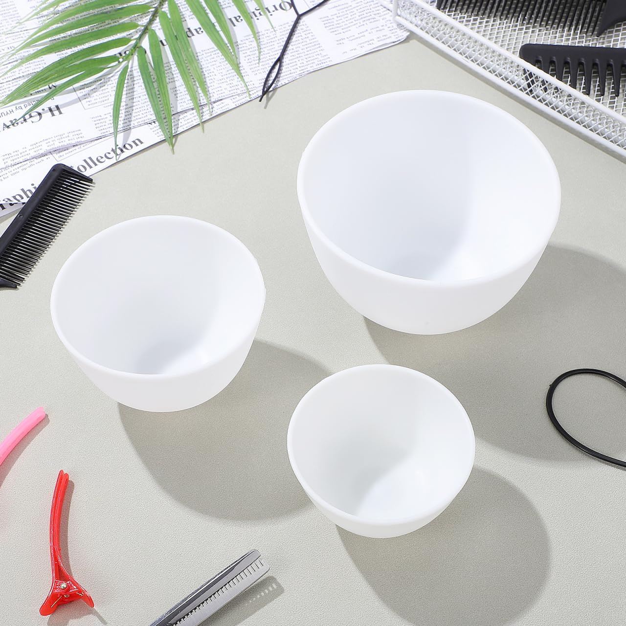 Mixing Cup Silicone - 3pcs/set Mangkuk Silikon Putih Set Mangkuk