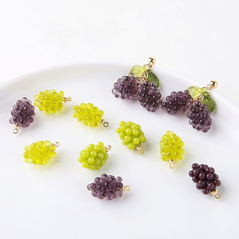 Resin Craft Projects - 6 buah liontin resin berbentuk buah