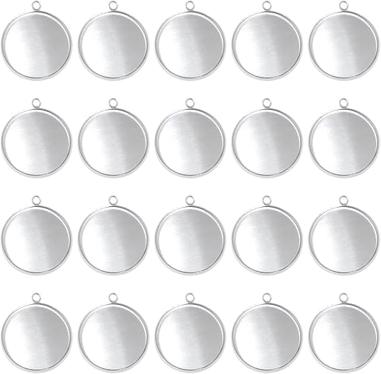 20 Buah Baki Liontin Bulat dar - Crafting Resin ulasan dan harga