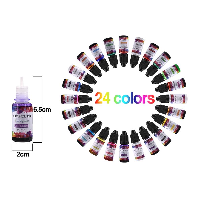 24 Warna/Set 10Ml Tinta Seni P - Resin Dye Alcohol ulasan dan harga