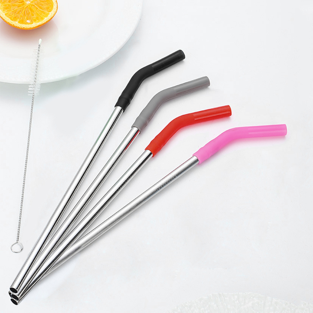 4 Buah Sedotan Logam Panjang d - Mixing Cup Silicone ulasan dan harga