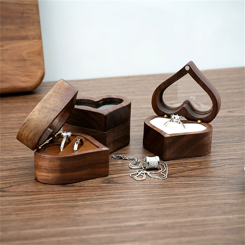 1 Buah Kotak Cincin Kayu Walnu - Wood Ring Blank ulasan dan harga