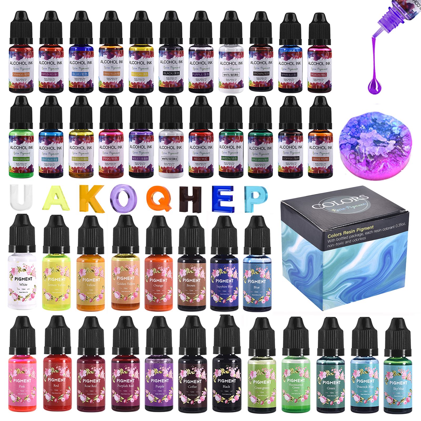1 Set Kit Pigmen Resin Tinta S - Resin Dye Alcohol ulasan dan harga