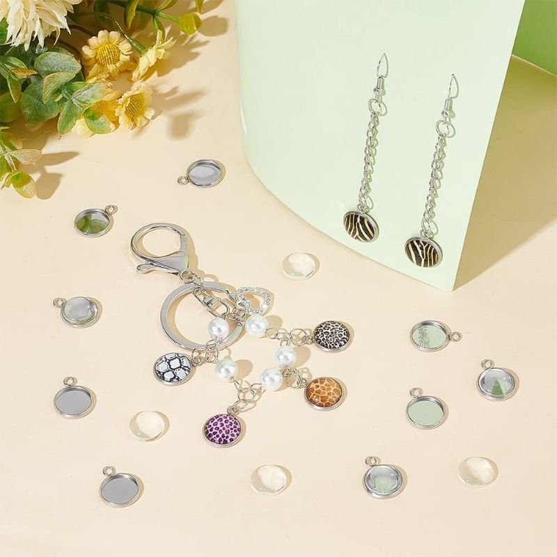 50 set liontin Cabochon set pe - Bezels Set Pendant ulasan dan harga